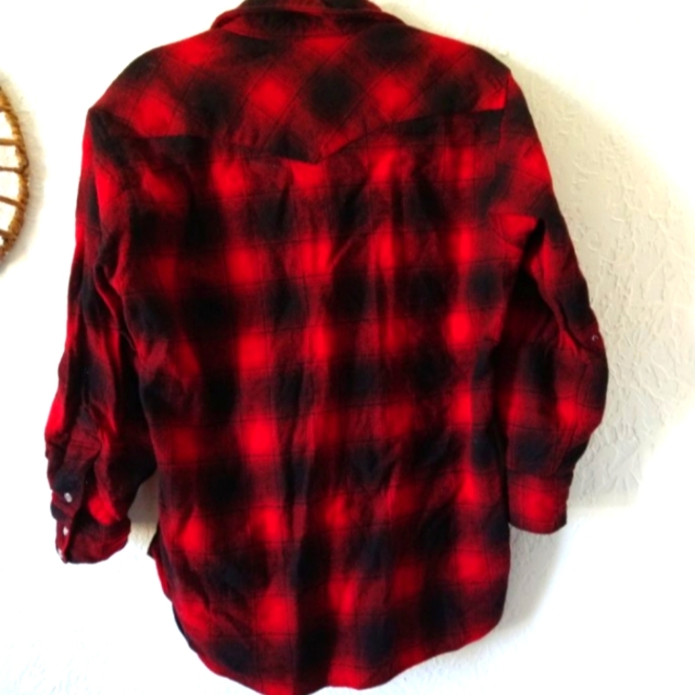 Vintage Pendleton Buffalo Wool Button Down Plaid … - image 3